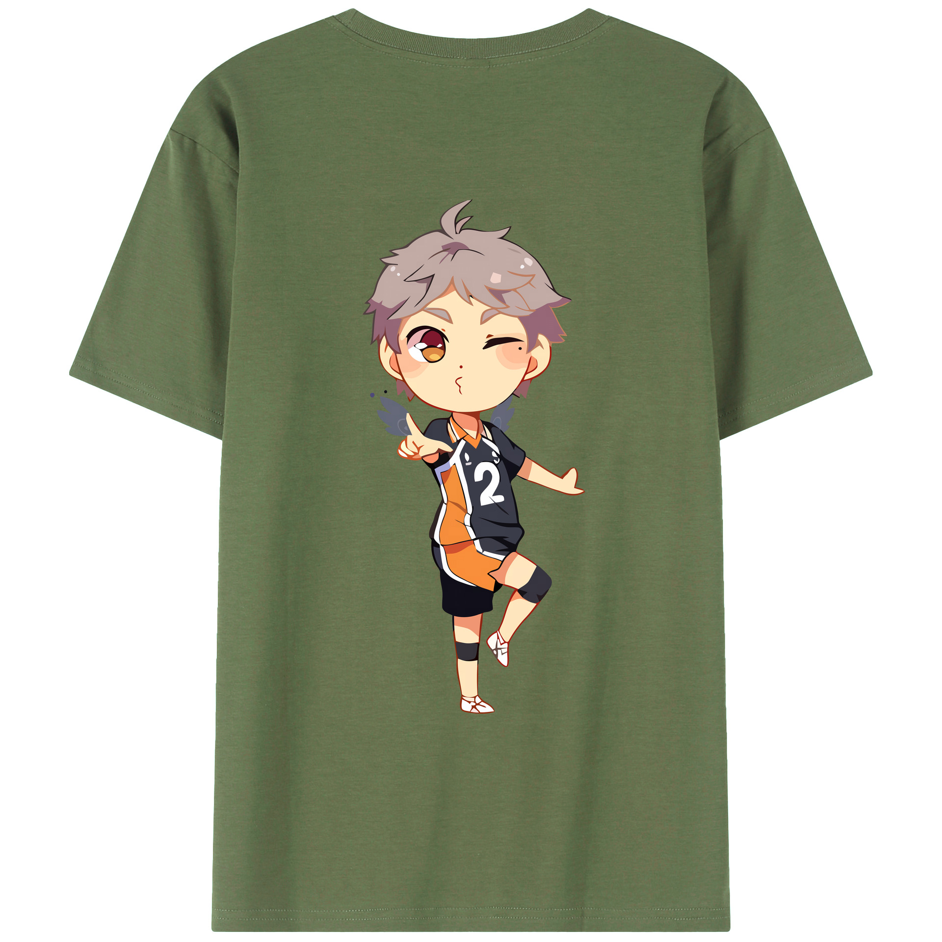 （画像用） ハイキュー!! Haikyu!! 綿100％ メンズ半袖Tシャツ（バックプリント） 通気性